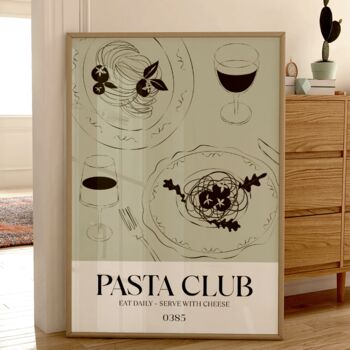 Pasta Club Print Kitchen Wall Art, 4 of 8