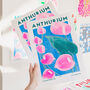 Anthurium Flower Risograph Art Print, thumbnail 1 of 3