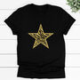 Ladies Gold Zebra Star T Shirt, thumbnail 1 of 2