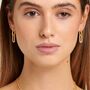 Sterling Silver Charm Earrings Drop Oval Hoops With Sparkling Charms, thumbnail 2 of 6