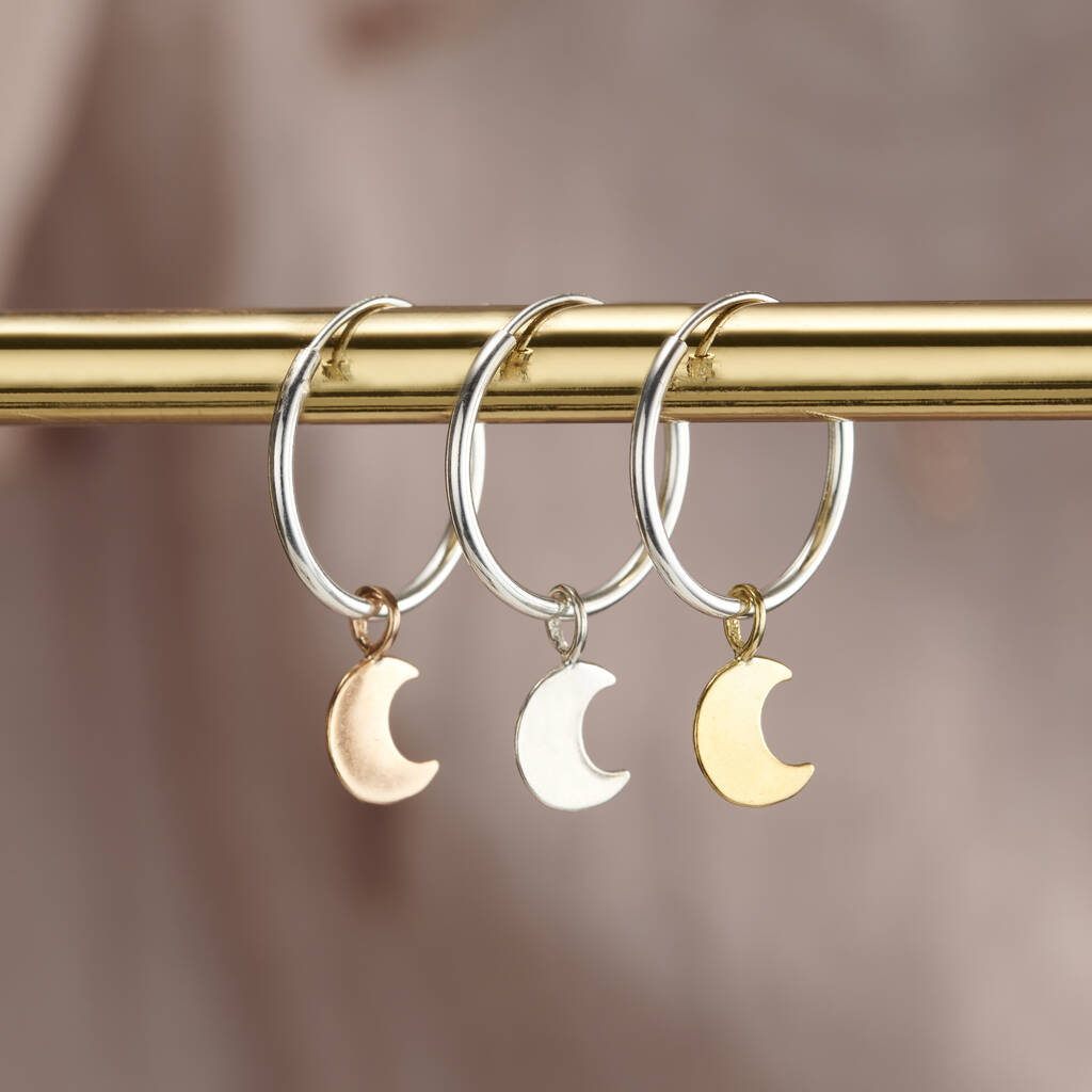 Moon Hoop Earrings By Posh Totty Designs | notonthehighstreet.com