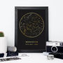 Black And Gold Metallic Map Of The Stars Print, thumbnail 6 of 7