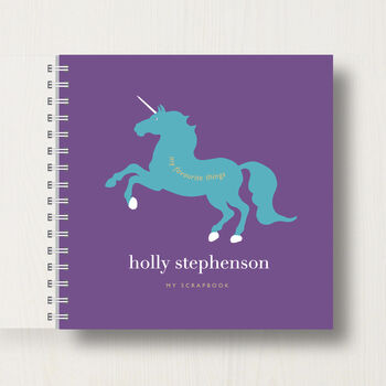 Personalised Kid's Unicorn Memory Book Or Scrapbook, 9 of 10