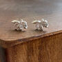 Sterling Silver Autumn Maple Leaf Dainty Earrings, thumbnail 5 of 11