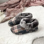 Ladies Tartan Slipper Boots Dark Red Or Grey, thumbnail 6 of 6