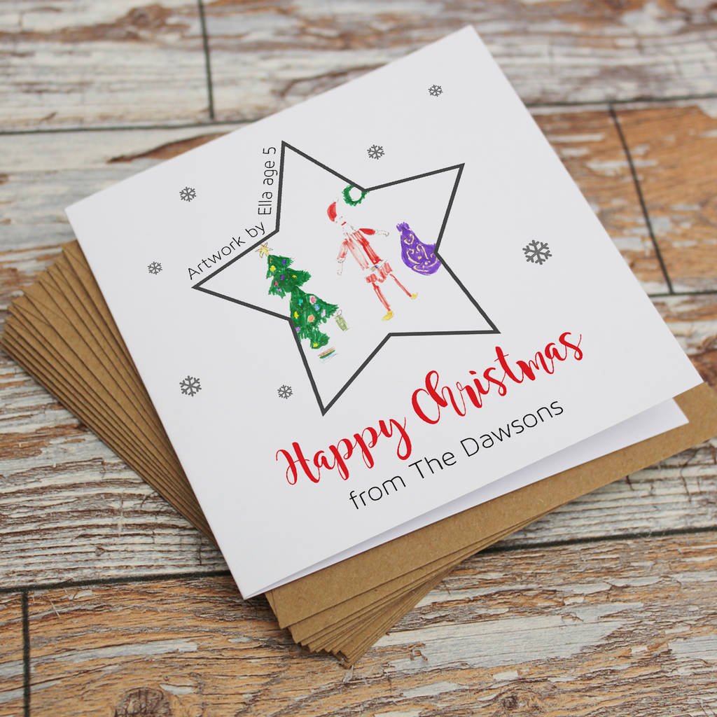 Personalised Kid's Artwork Christmas Card By marf creative | notonthehighstreet.com