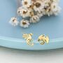Tiny Mismatched Dragon Stud Earrings In Sterling Silver, thumbnail 5 of 11