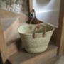 Large French Market Basket Short / Long Leather Handles, thumbnail 3 of 10