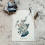 Personalised Golden Scotland Watercolour Map Giclee, thumbnail 5 of 12
