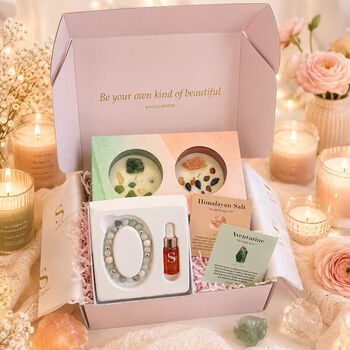 Crystal Candle And Jade Aromatherapy Bracelet Gift Set For Relaxation, Mindfulness, Self Care And Meaningful Wellness Gifting, 4 of 10