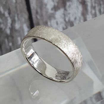 Personalised Scratched Detail Sterling Silver Ring, 6 of 11