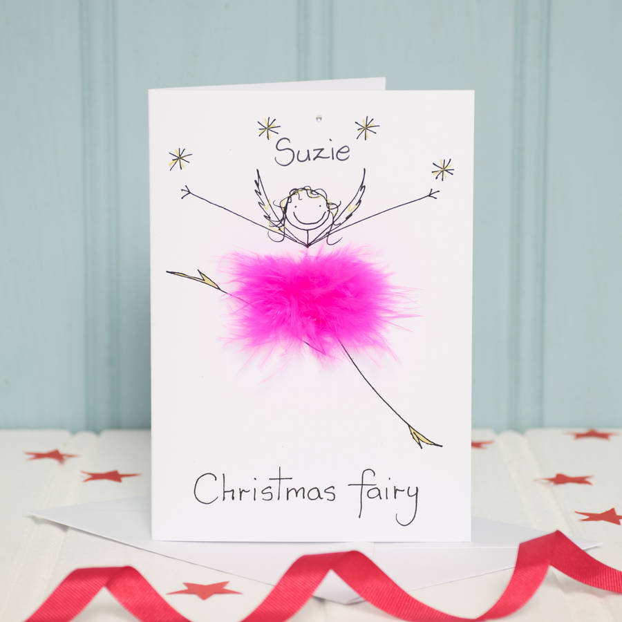handmade personalised christmas fairy card by all things brighton