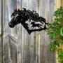 Rusted Metal Horses Scene Running Horses Garden Art, thumbnail 4 of 10