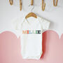Pastel Name Organic Baby Outfit, thumbnail 1 of 4