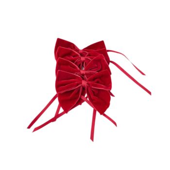 Valentine’s Red Velvet Napkin Bows Set Of Four, 2 of 2