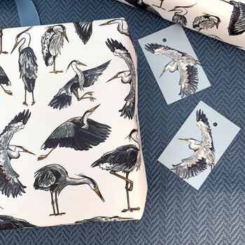 Heron Watercolour Wrapping Paper, 3 of 11