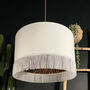 White Leopard Print Silhouette Lampshade With Fringing, thumbnail 1 of 6