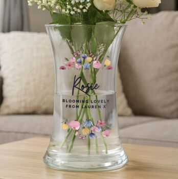 Personalised Bright Floral Vase For Her, 4 of 4