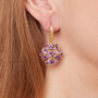 Amethyst Gold Plated Silver Mandala Drop Earrings, thumbnail 6 of 8