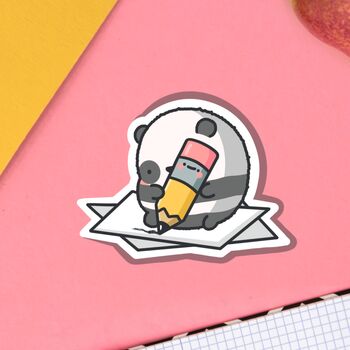 Cute Panda Pencil Vinyl Sticker, 5 of 7