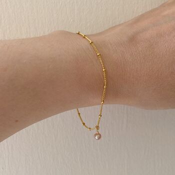 Gold Filled Rose Pearl Dotted Bracelet, 8 of 9