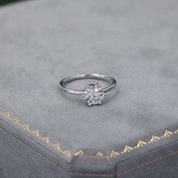One Carat Moissanite Diamond Engagement Ring, 2 of 8