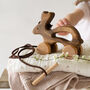 Personalised Wooden Pull Along Bunny, thumbnail 2 of 7