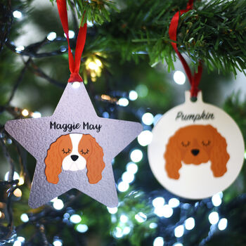 Cavalier Christmas Dog Breed Decoration Personalised, 8 of 9