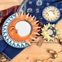 Set Of Three Wooden Sun And Moon Bohemian Wall Mirrors, thumbnail 2 of 8