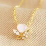 Pink Crystal Heart Pendant Necklace In Gold Plating, thumbnail 1 of 4