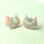 Cat Studs In Torte Effect Resin, thumbnail 4 of 6