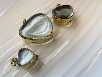 Gold Heart Locket Necklace For Gemstones, 6 of 9