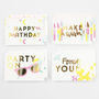 'Party On' Birthday Pack Of Eight Cards, thumbnail 1 of 2
