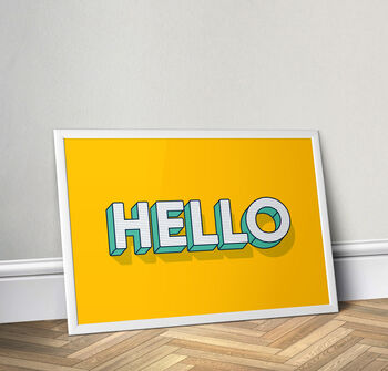Hello, Colourful Wall Print, 2 of 2
