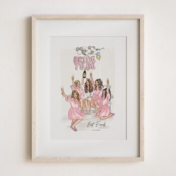 Personalised Graduation Gift – Hand Drawn Portrait From Photo, Friends Keepsake Print, Class Of 2025 Party Or School Leavers Decor, 7 of 11