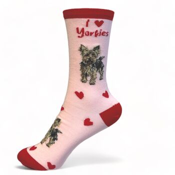 I Love Yorkies Socks Yorkshire Terrier Novelty Gift, 4 of 6