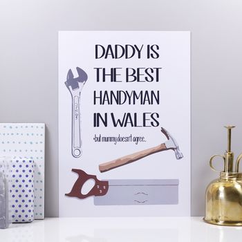 Personalised 'Daddy Is The Best Handyman' Print, 3 of 9