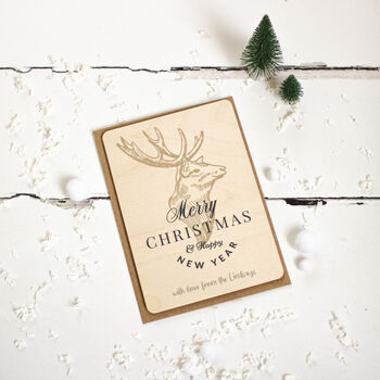 Personalised Christmas Card, Wooden Christmas Card, 2 of 9