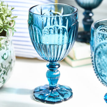 Midnight Blue Glass Wine Goblets, 2 of 3