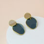 Taupe And Teal Abstract Drop Earrings, thumbnail 1 of 4