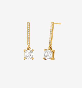 Shikaku 18 K Gold Plated Drop Stone Earrings, 2 of 4