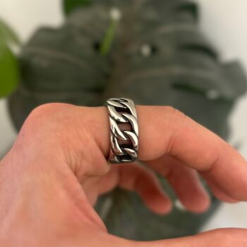 Engrave Silver Chain Link Ring, 4 of 10