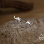 Dainty Camel Stud Earrings In Sterling Silver, thumbnail 7 of 12
