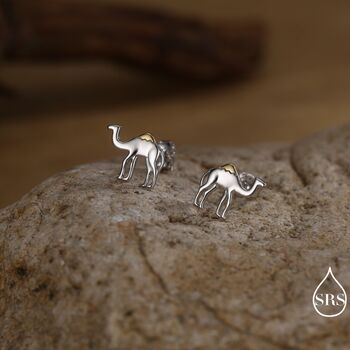 Dainty Camel Stud Earrings In Sterling Silver, 7 of 12