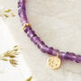 Amethyst Beaded Gold Plated Silver Friendship Bracelet, thumbnail 5 of 9