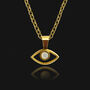Evil Eye Pendant Necklace, 18k Gold Plated, thumbnail 2 of 7