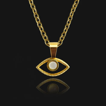 Evil Eye Pendant Necklace, 18k Gold Plated, 2 of 7
