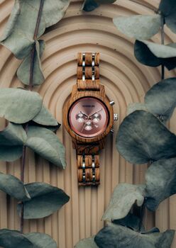 Harbor Island Personalised Wooden Watch With Stainless Steel For Women, 5 of 12