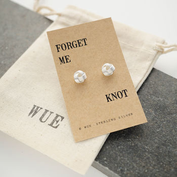 Silver Knot Earrings. Forget Me Knot, 7 of 7