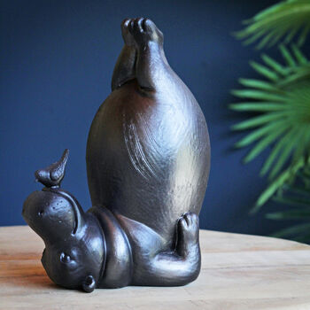 Yoga Hippo And Bird Ornament, 4 of 5